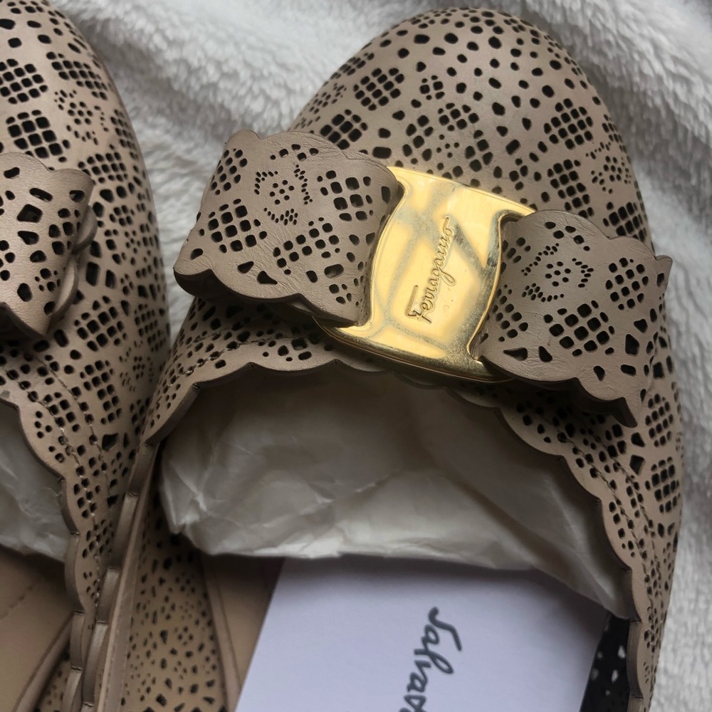 Salvatore Ferragamo Perforated Ballerina Flat